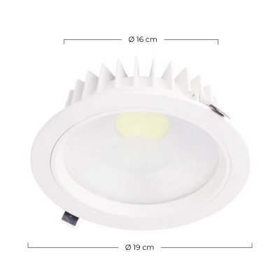Runde LED-Einbau-Downlight-Leuchte, 15 W, 1080 lm, Ø 16 cm, 4000 K, Weiß, Eilen, Einbau-Downlight 2