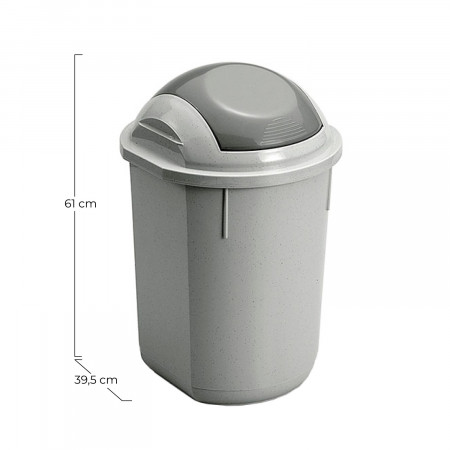 Caixote do lixo redondo com tampa Cinzento 40 litros 7house Papeleras 2