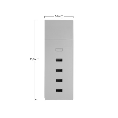 Base de Carga Ultra Rápida 4 USB 1m Blanco Nine&One Bases Múltiples 2