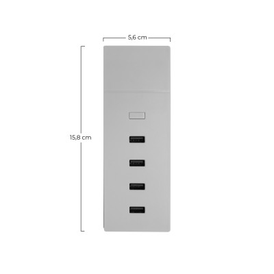 Base de carregamento ultrarrápido 4 USB 1m Branco Nine&One Bases de carregamento múltiplas 2