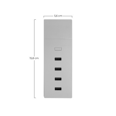 Base de Carga Ultra Rápida 4 USB 1m Blanco Nine&One Bases Múltiples 2
