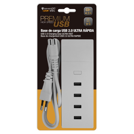 Base de carregamento ultrarrápido 4 USB 1m Branco Nine&One Bases de carregamento múltiplas 3