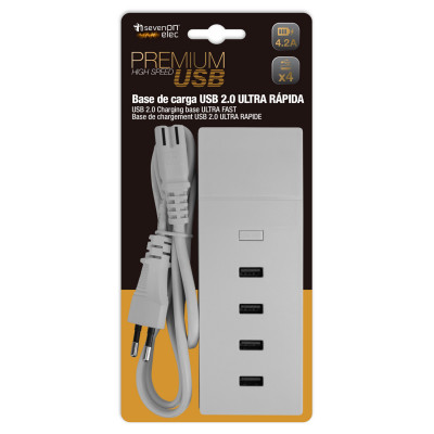 Base de carregamento ultrarrápido 4 USB 1m Branco Nine&One Bases de carregamento múltiplas 3