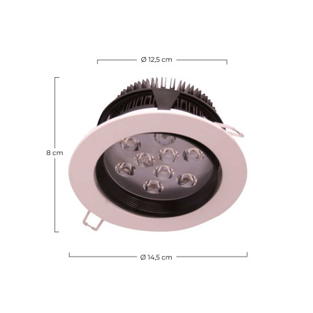 Foco LED Empotrable Orientable Redondo 9W 700lm Ø13cm Eilen Downlight Empotrable 4
