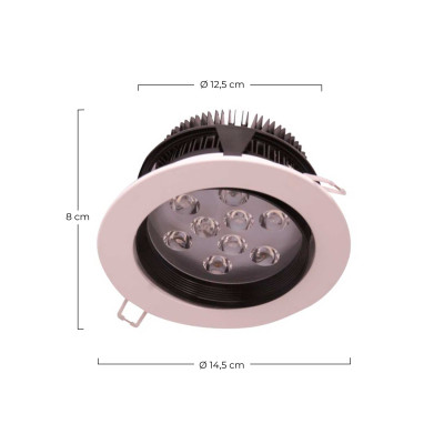 Foco LED Empotrable Orientable Redondo 9W 700lm Ø13cm Eilen Downlight Empotrable 4