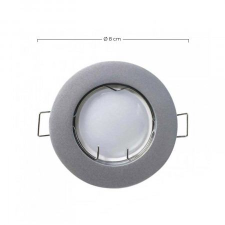 Pack 3 Focos LED Empotrables Redondos GU10 7W 525lm Ø7cm Aluminio 7hSevenOn Downlight Empotrable 2