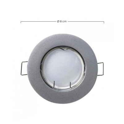 Conjunto de 3 projetores LED redondos embutíveis GU10, 7 W, 525 lm, Ø 7 cm, alumínio, 7hSevenOn, Downlight embutível 2