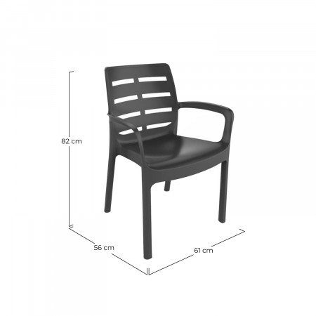 Silla Apilable de Resina Borneo 61x56x82cm Progarden Sillas y Sillones de Exterior 2