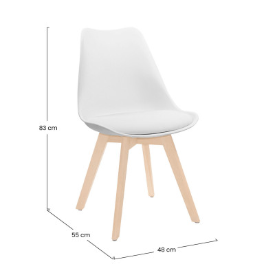 Pack 2 Sillas de Comedor Estilo Nórdico Daria 83x55x48cm Thinia Home Sillas de Comedor 6