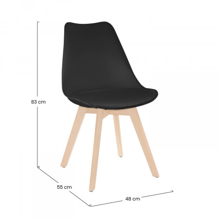 Pack 4 Sillas de Comedor Estilo Nórdico Daria 83x55x48cm Thinia Home Sillas Comedor Nórdicas 13