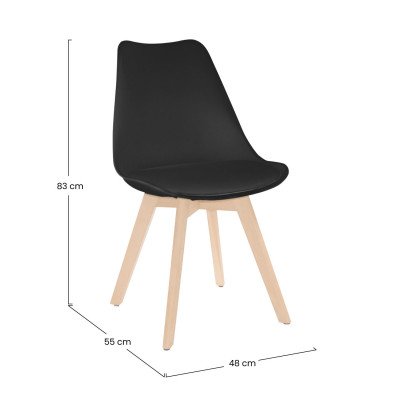 Pack 4 Sillas de Comedor Estilo Nórdico Daria 83x55x48cm Thinia Home Sillas Comedor Nórdicas 13