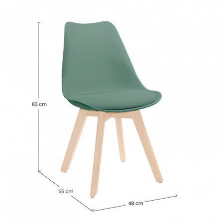 Pack 2 Sillas de Comedor Estilo Nórdico Daria 83x55x48cm Thinia Home Pack Sillas Comedor 20