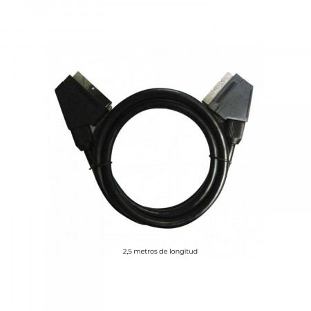 Cable Euroconector 2 Machos/21 pin 1,5m Negro 7hSevenOn Elec TV y Telefonía 2