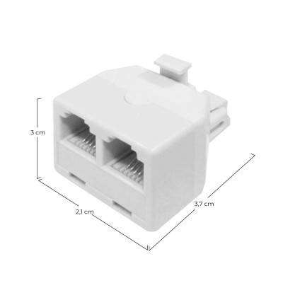 Adaptador de telefone rígido 2 entradas 7hSevenOn Elec TV e telefonia 2