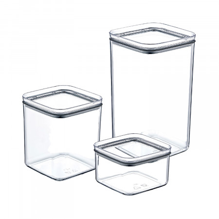 Conjunto de 6 recipientes herméticos para alimentos pequenos, médios e grandes, quadrados e rectangulares 7house C Acessórios