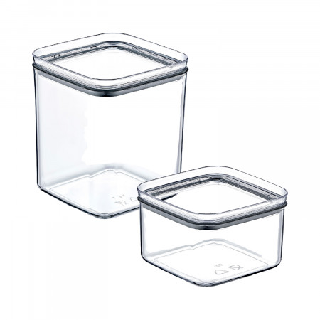 Conjunto de 6 recipientes herméticos para guardar alimentos, pequenos e médios, quadrados, rectangulares e redondos 7house Acess