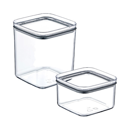 Set 6 Recipientes Herméticos para Alimentos Pequeños y Medianos, de formas Cuadradas, Rectangulares y Redondas 7house Accesorios