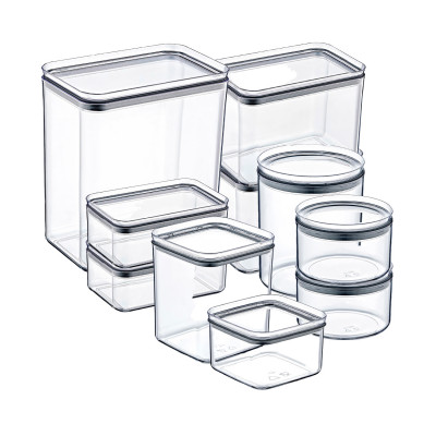 Conjunto de 10 recipientes herméticos para guardar alimentos Pequenos, Médios e Grandes, Quadrados, Rectangulares e Redondos 7ho