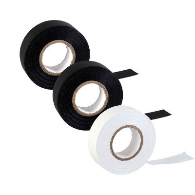 Set 3 Cintas Aislantes 1 Blanca y 2 Negras 20m Ø7.2x1.9cm 7hSevenOn Herramientas 1