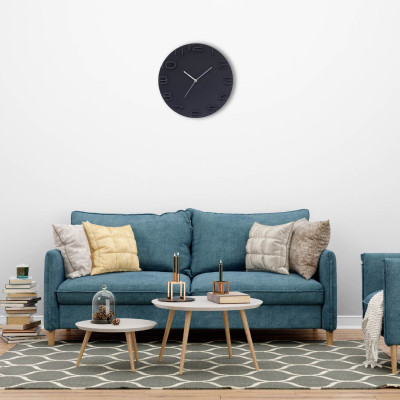 Reloj de Pared Moderno 3D Negro Ø34.5cm Thinia Home Relojes de Pared 4