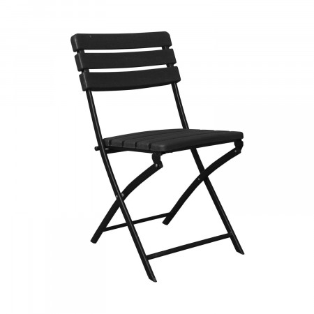 Cadeira rebatível efeito madeira preto 55x46x81cm 7house Cadeiras rebatíveis 1