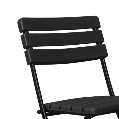 Cadeira rebatível efeito madeira preto 55x46x81cm 7house Cadeiras rebatíveis 3