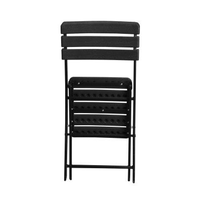 Pack 2 Cadeiras dobráveis com efeito madeira preto 55x46x81cm 7house Cadeiras dobráveis 2