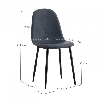 Silla de Comedor de Piel Mera 56x44x87.5cm Thinia Home Sillas de Comedor de Diseño 6 Silla de Comedor de Piel Mera 56x44x87.5cm Thinia Home Sillas de Comedor de Diseño 6