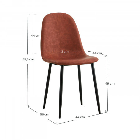 Cadeira de jantar em pele Mera 56x44x87.5cm Thinia Home Cadeiras de jantar de design 13