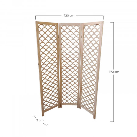 Biombo rebatível de madeira Kapalua 2x120x170cm 7house Biombos 3