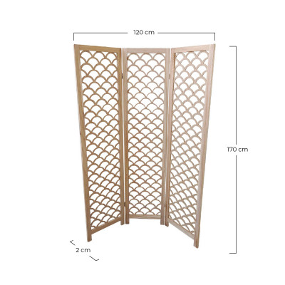 Biombo rebatível de madeira Kapalua 2x120x170cm 7house Biombos 3