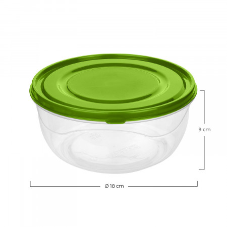 Recipiente Hermético para Alimentos Redondo con Tapa Verde Ø18x9cm 7house Accesorios de Cocina 2