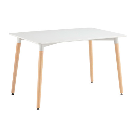 Conjunto Comedor Mesa Rectangular Blanca y 4 Sillas de Madera de Haya Morgan Blanco Thinia Home Conjuntos de Mesa y Sillas de Co