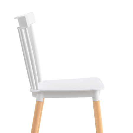 Conjunto Comedor Mesa Rectangular Blanca y 4 Sillas de Madera de Haya Morgan Blanco Thinia Home Conjuntos de Mesa y Sillas de Co