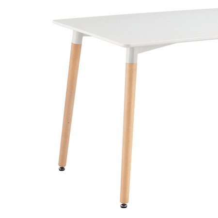 Conjunto Comedor Mesa Rectangular Blanca y 4 Sillas de Madera de Haya Morgan Blanco Thinia Home Conjuntos de Mesa y Sillas de Co