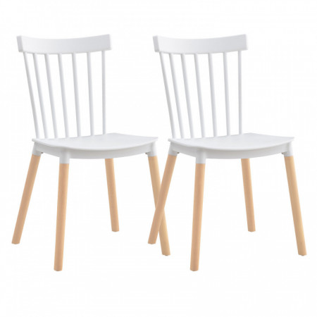 Pack 2 Cadeiras de Jantar Valencia Branco 44x52.5x81.5cm Thinia Home Mobiliario 1