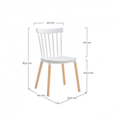 Pack 2 Cadeiras de Jantar Valencia Branco 44x52.5x81.5cm Thinia Home Mobiliario 6