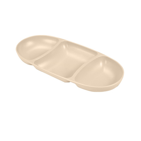 Assiette ovale de taille moyenne pour apéritifs, avec 3 compartiments, couleurs assorties 28.2x12.5x3cm 7house Accessoires de cu