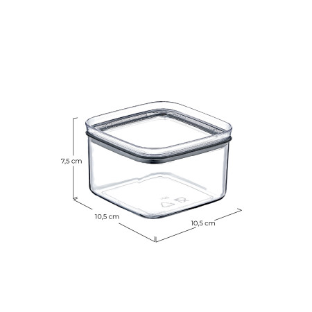 Recipiente hermético para guardar alimentos Quadrado pequeno 10.5x10.5x7.5cm 7house Acessórios de cozinha 4