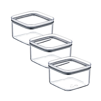 Pack 3 Recipientes Herméticos para Alimentos Pequeño Cuadrado 10.5x10.5x7.5cm 7house Accesorios de Cocina 1