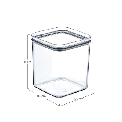Recipiente Hermético para Alimentos Mediano Cuadrado 10.5x10.5x13cm 7house Accesorios de Cocina 4