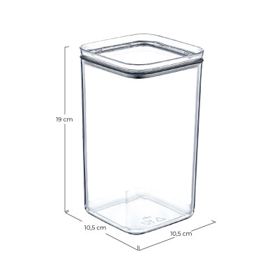 Recipiente Hermético para Alimentos Grande Cuadrado 10.5x10.5x19cm 7house Accesorios de Cocina 4