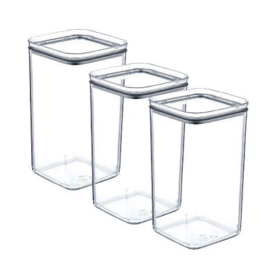 Pack 3 Recipientes Herméticos para Alimentos Grandes Cuadrados 10.5x10.5x19cm 7house Accesorios de Cocina 1
