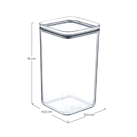 Pack 3 Recipientes Herméticos para Alimentos Grandes Cuadrados 10.5x10.5x19cm 7house Accesorios de Cocina 5