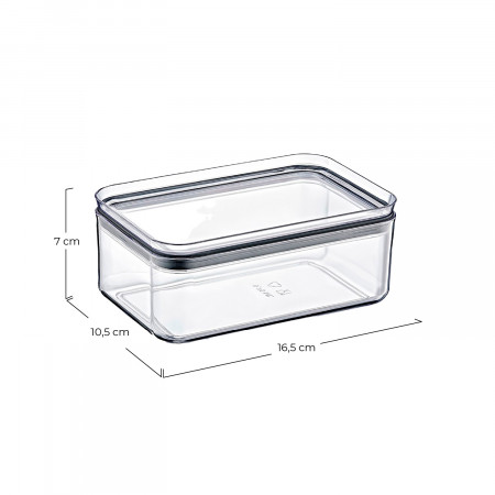 Pack 3 Recipientes Herméticos para Alimentos Pequeño Rectangular 10.5x16.5x7.5cm 7house Accesorios de Cocina 5