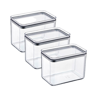 Embalagem 3 recipientes herméticos rectangulares médios para guardar alimentos 10.5x16.5x13cm 7house Acessórios de cozinha 1
