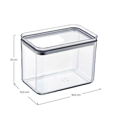 Embalagem 3 recipientes herméticos rectangulares médios para guardar alimentos 10.5x16.5x13cm 7house Acessórios de cozinha 5
