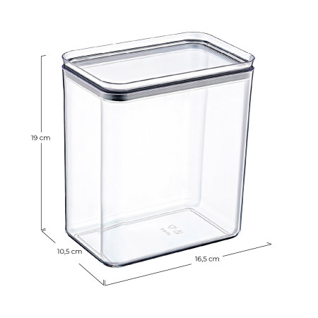 Contenitore ermetico per alimenti, grande, rettangolare 10.5x16.5x19cm 7house