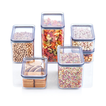 Pack 3 Recipientes Herméticos para Alimentos Grandes Rectangulares 10.5x16.5x19cm 7house Accesorios de Cocina 6