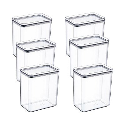 6 embalagens de recipientes rectangulares herméticos grandes para guardar alimentos 10.5x16.5x19cm 7house Acessórios de cozinha 